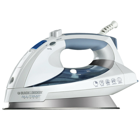Black & Decker D6000 All-Temp Steam Iron with Stainless-Steel Soleplate